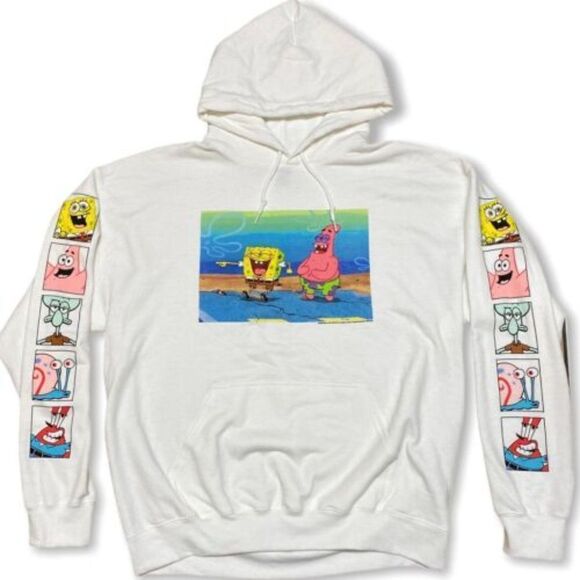 Nickelodeon Tops - Spongebob Squarepants Adult S Patrick Star Hoodie Sleeve Graphic Nickelodeon